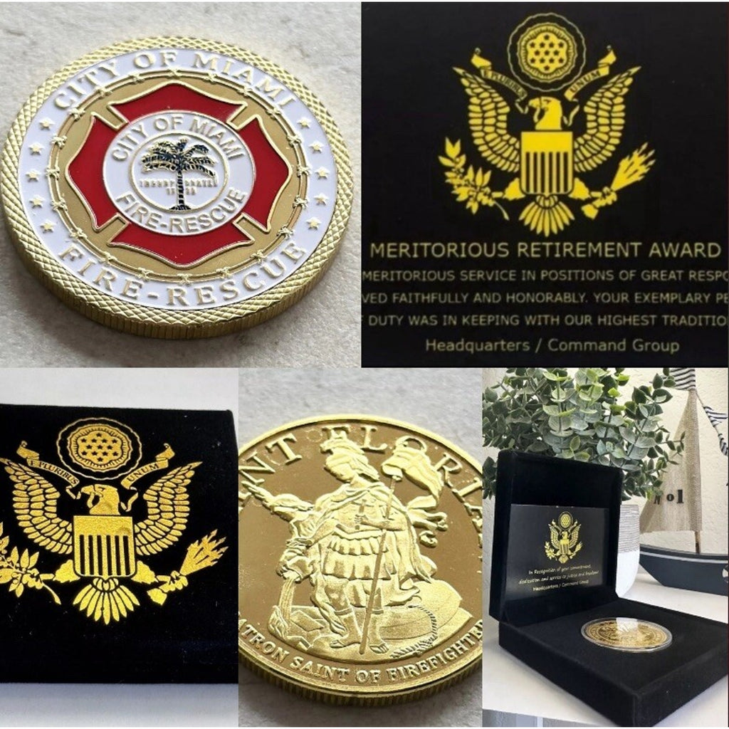 City Of MIAMI FIRE RESCUE Challenge Coin With Retirement