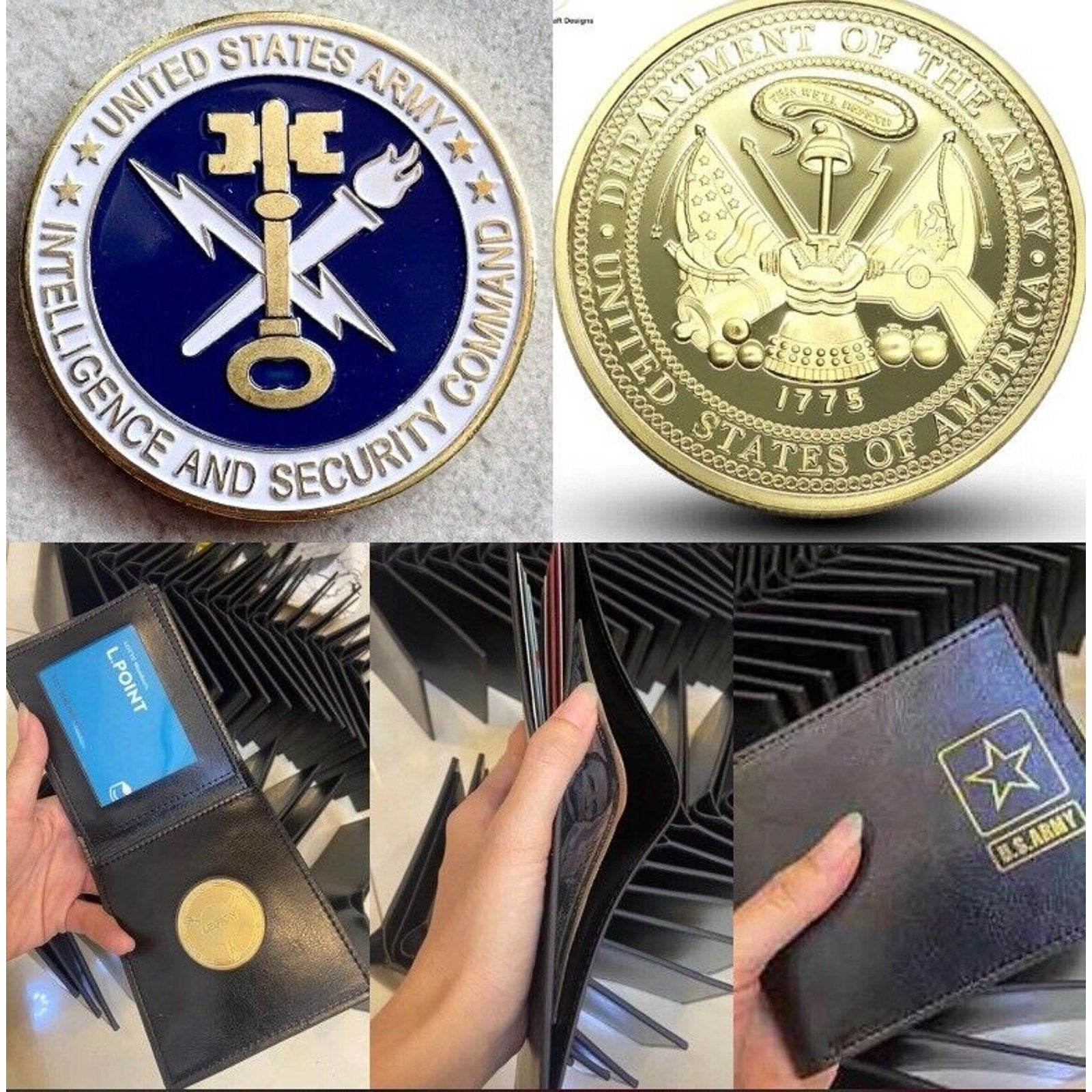 US ARMY INTELLIGENCE AND SECURITY COMMAN w/Credential coin holder wallet