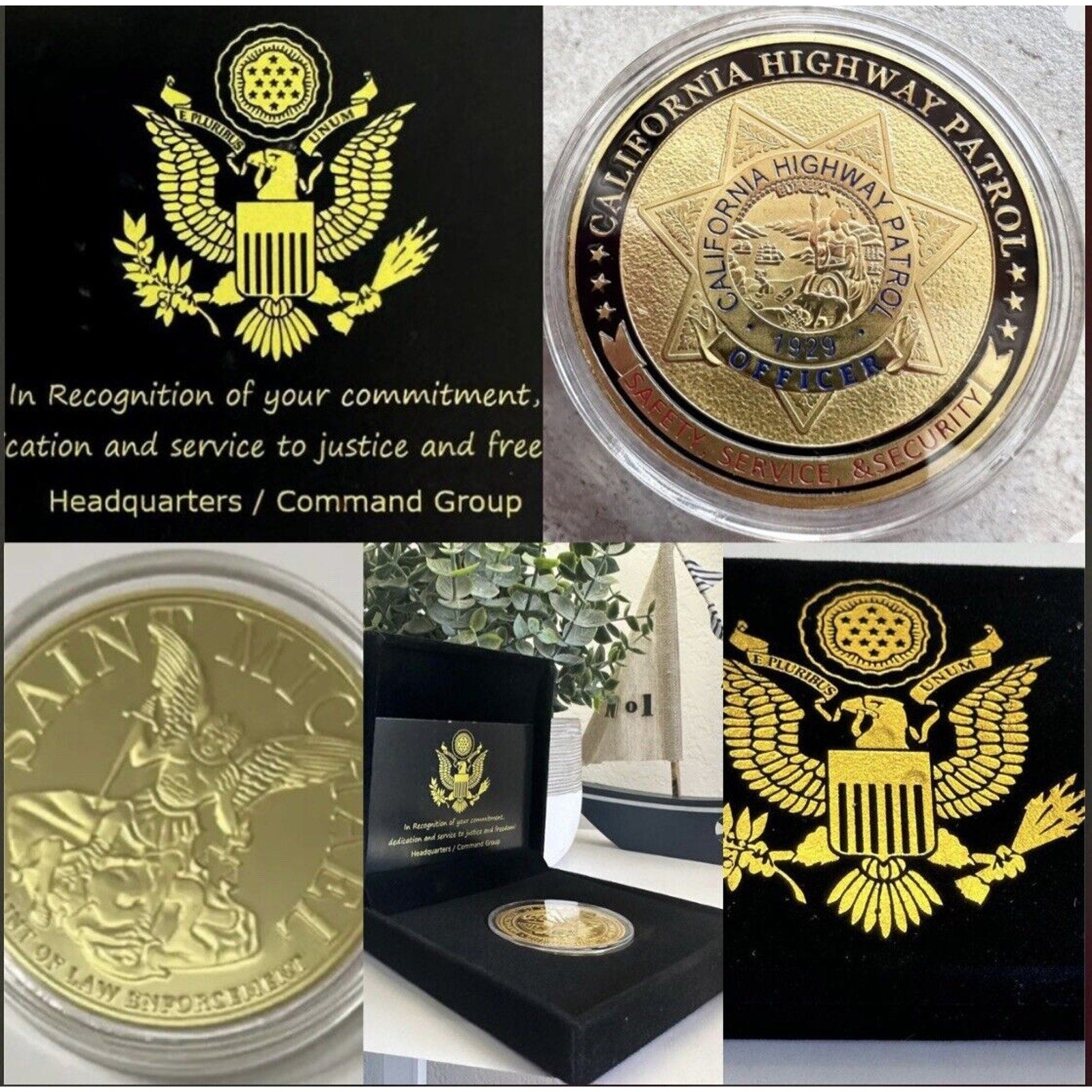 CALIFORNIA HIGHWAY PATROL CHIP CHALLENGE COIN CHP (POLICE LAPD FBI USA