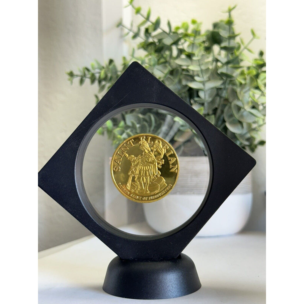 U S AIR FORCE Fire Protection Challenge Coin With Display Case