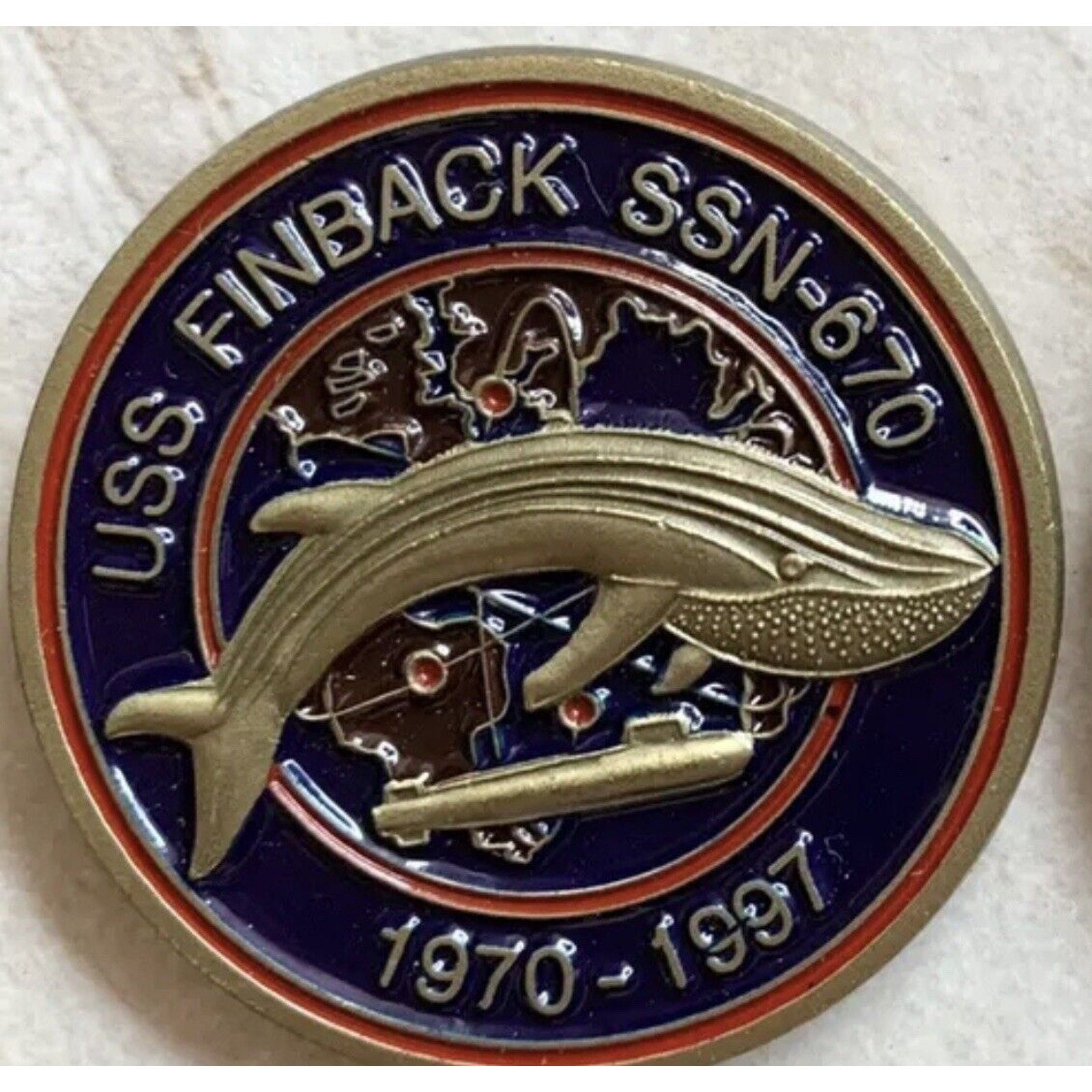 USS Finback SSN 670 Submarine Challenge Coin USA