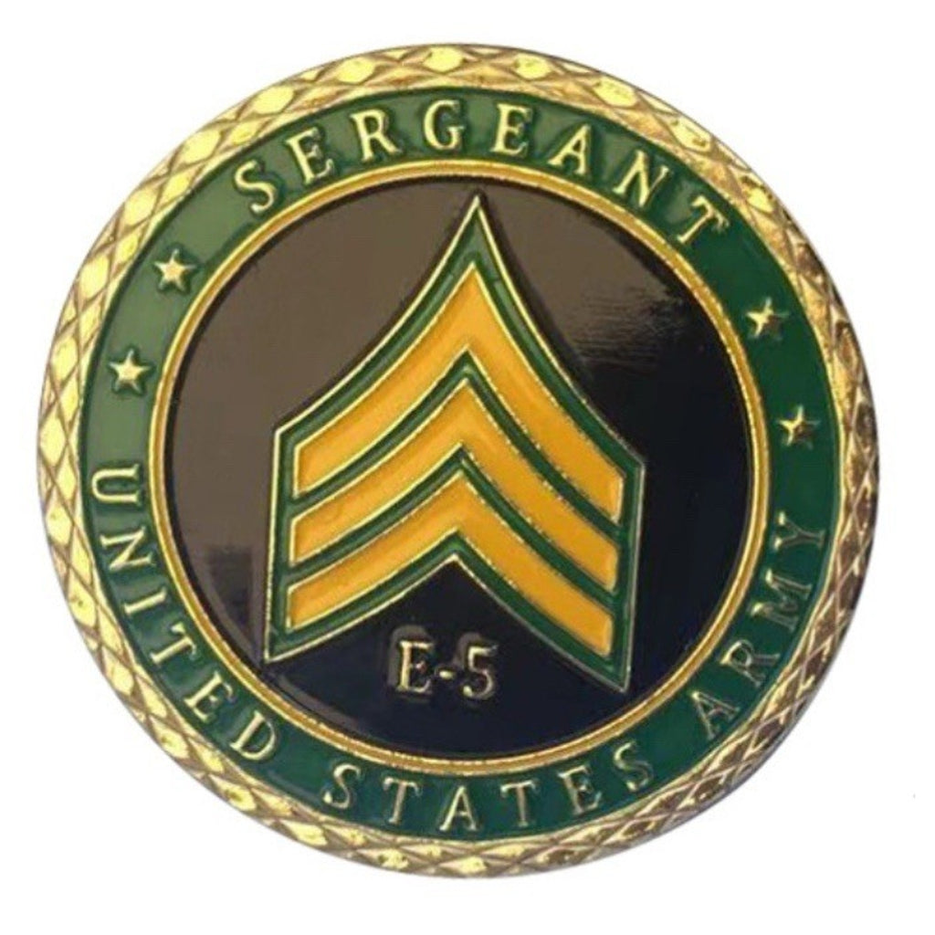 2pcs Army Rank 2LT 2nd O-2 And Sergeant E5 Coin