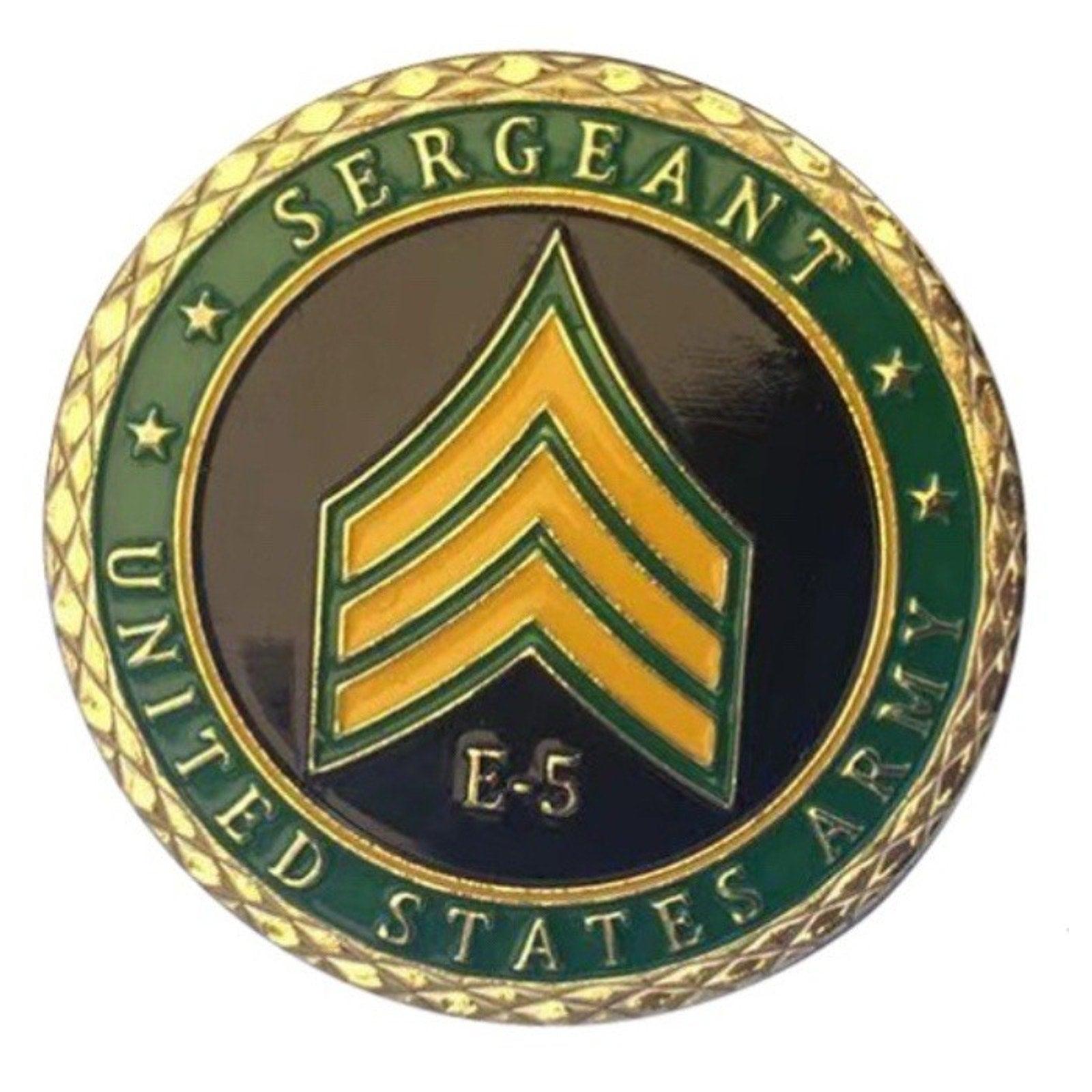 2pcs Army Rank 2LT 2nd O-2 And Sergeant E5 Coin