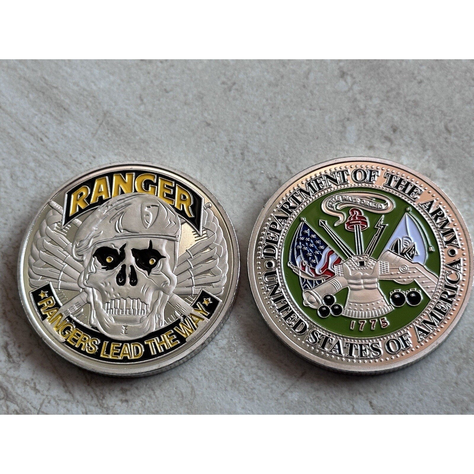 US ARMY RANGERS Lead The Way Challenge Coin w/ Retirement Award