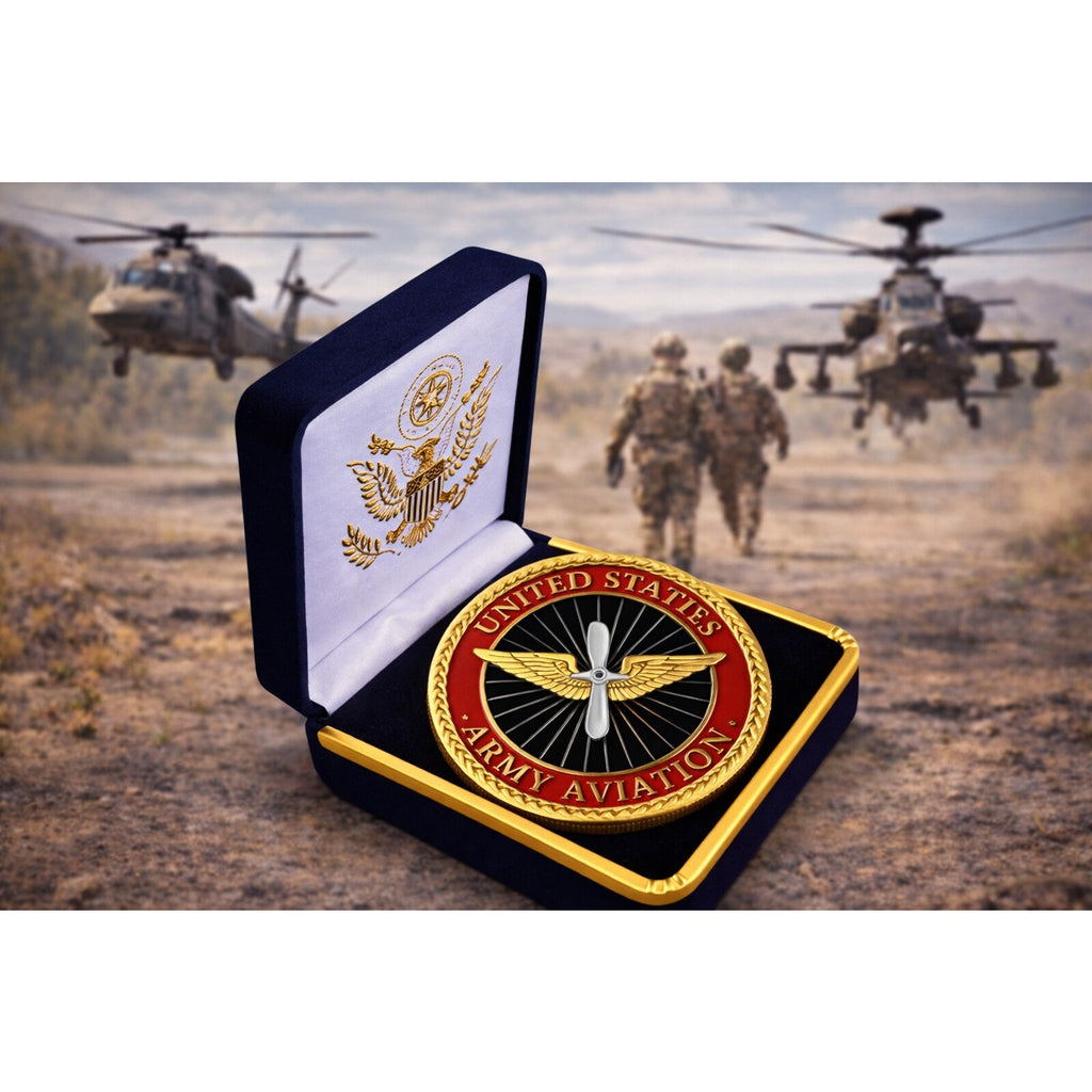 US Army Aviation Combat Branch Challenge Coin with Case ·FAST SHIPPING· ·NEW·