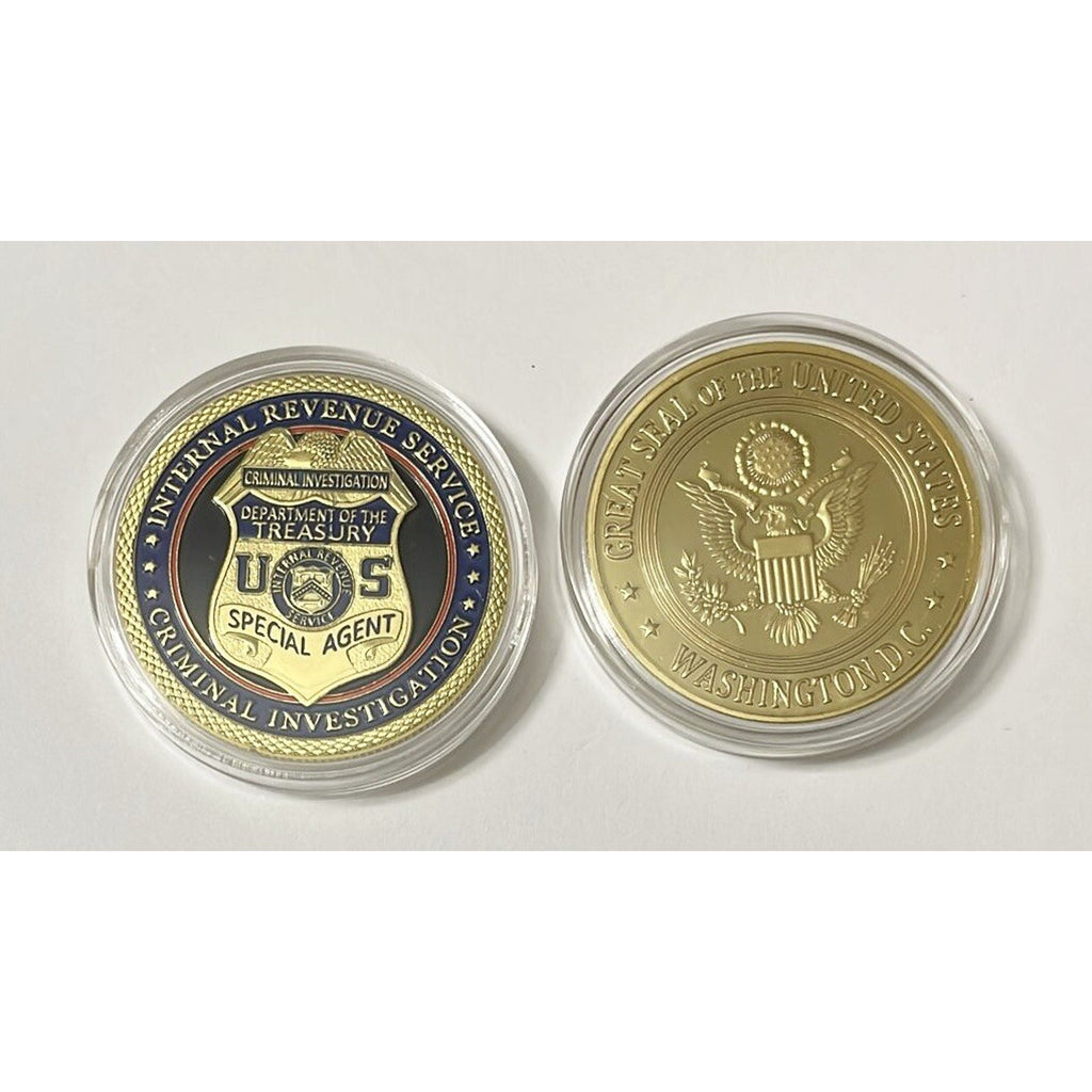 DEPARTMENT OF THE TREASURY IRS Special Agent Coin With Retirement Award