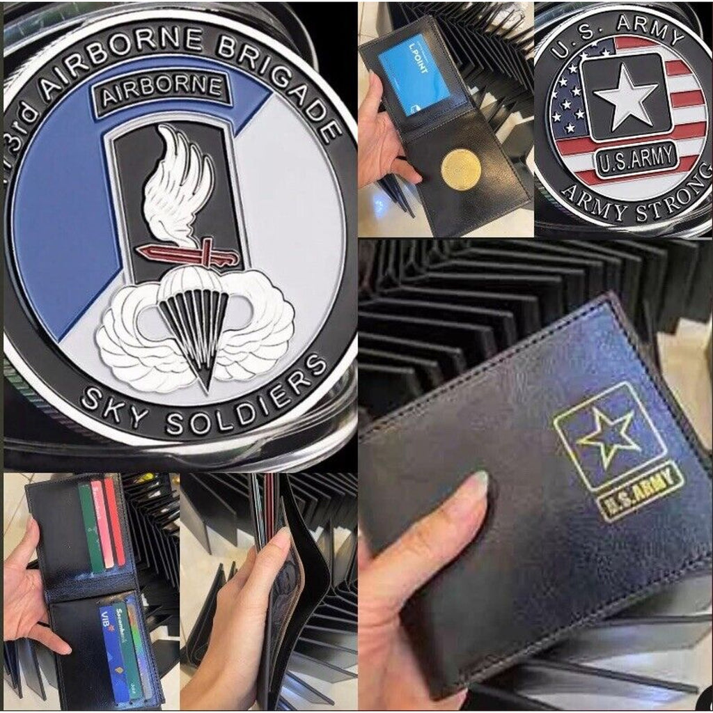 Army Paratrooper SF 173rd Airborne Brigade With Credential coin holder wallet