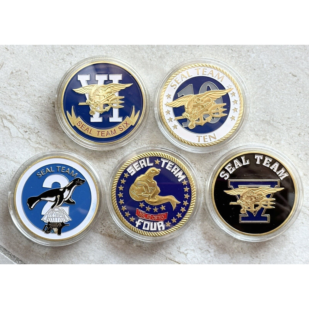 5 PCS Lot Seal Team Two, Four, Five, Six, Ten US NAVY NAVAL Special Operations