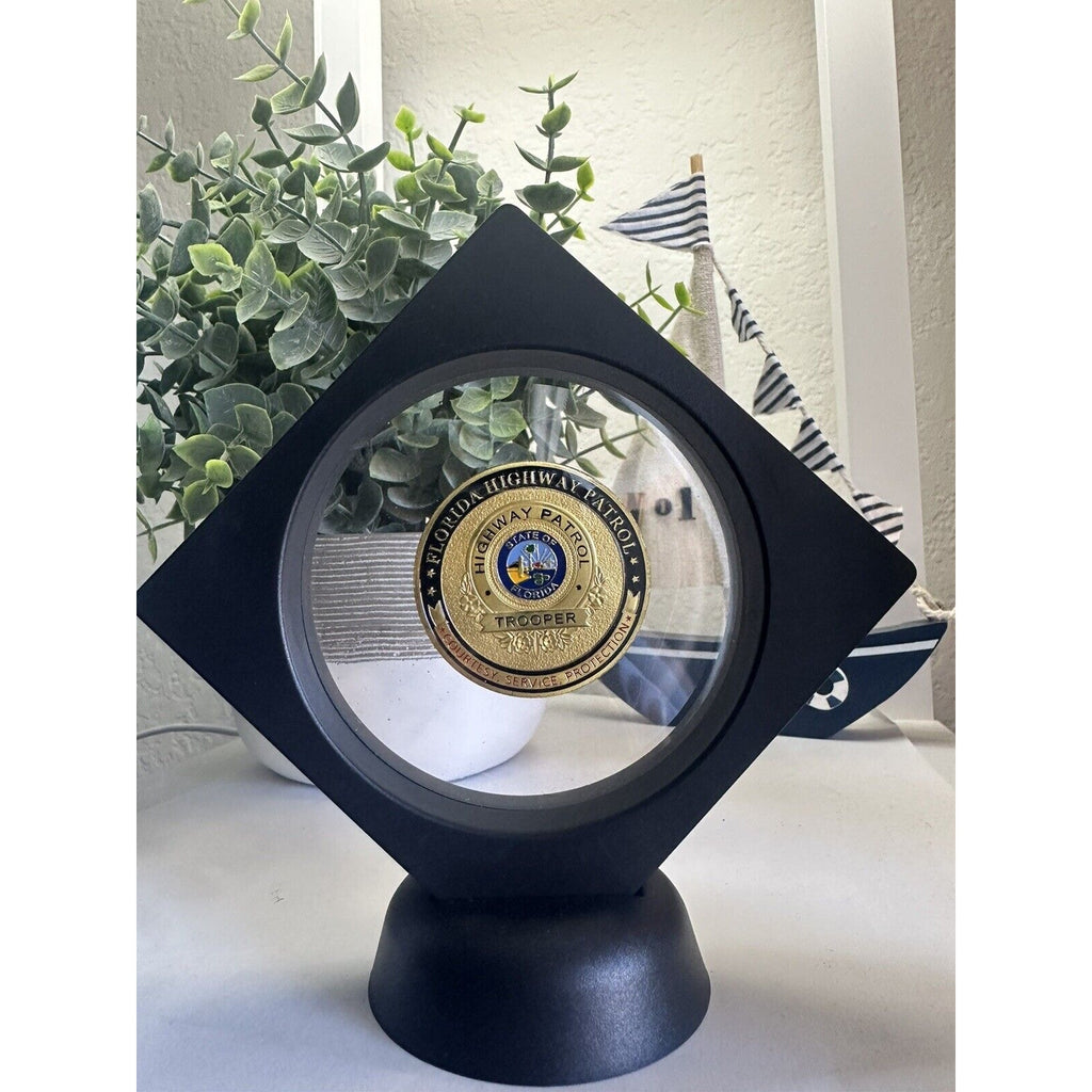 FLORIDA HIGHWAY PATROL Challenge Coin With Display Case