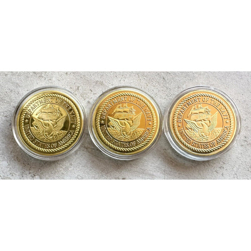 3 Pcs US NAVY USS Enterprise CV-61, Nimitz CV-68, John F. Kennedy CV-67 Coin