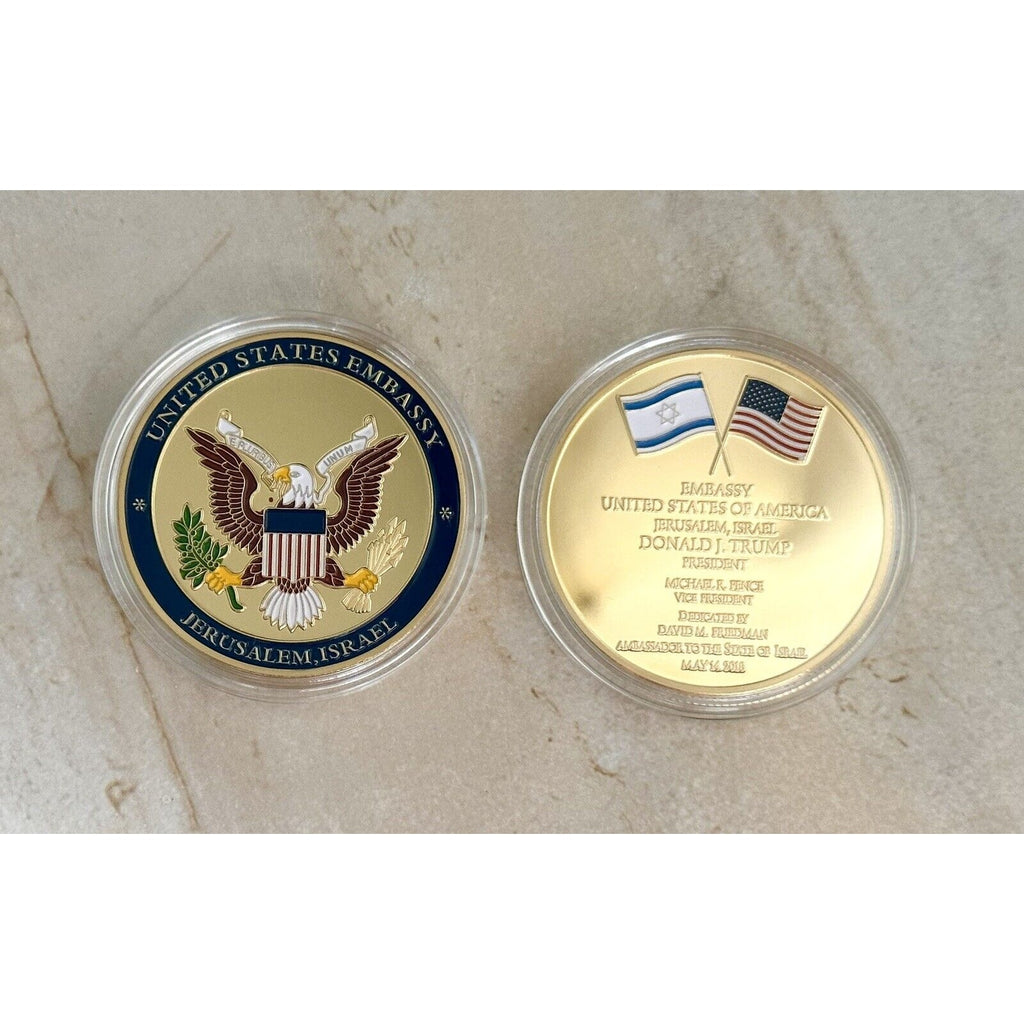 United We Stand Israel Jerusalem United States Of America Embassy Trump Coin USA