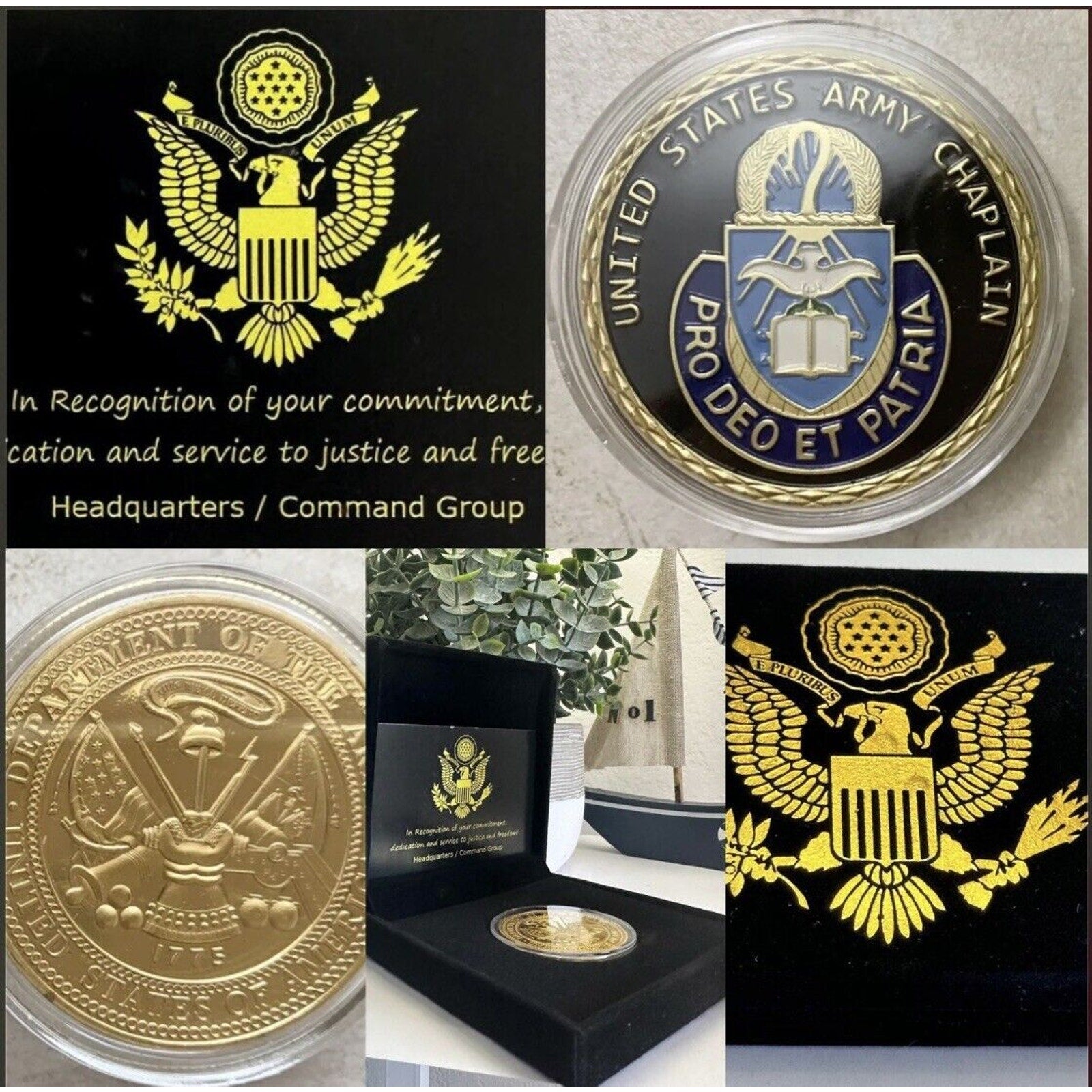 U S Army CHAPLAIN CORPS Religious Administration Challenge Coin. USA AMY