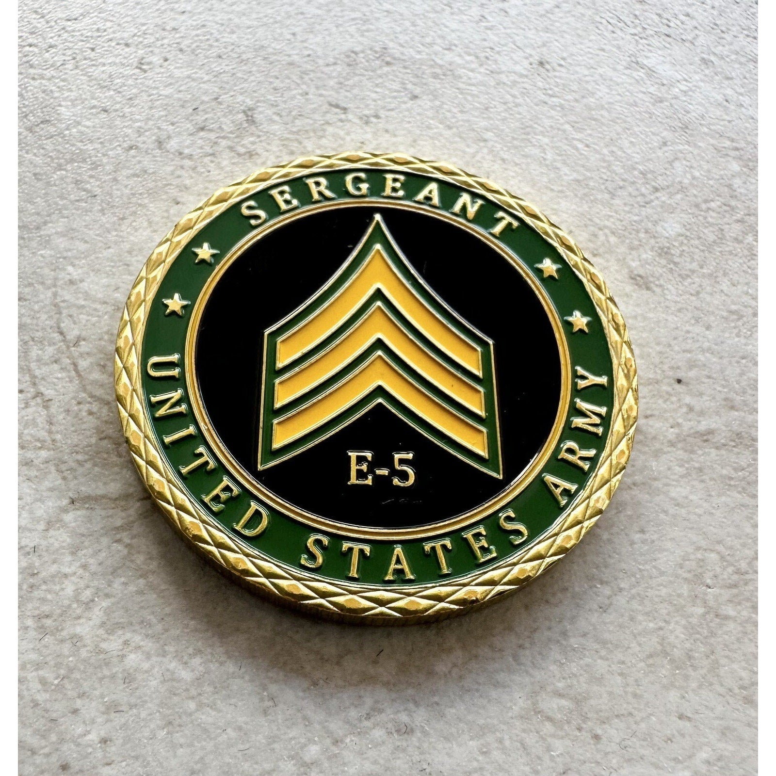 U.S. Army Sergeant E-5 Rank SGT NCO Challenge Coin