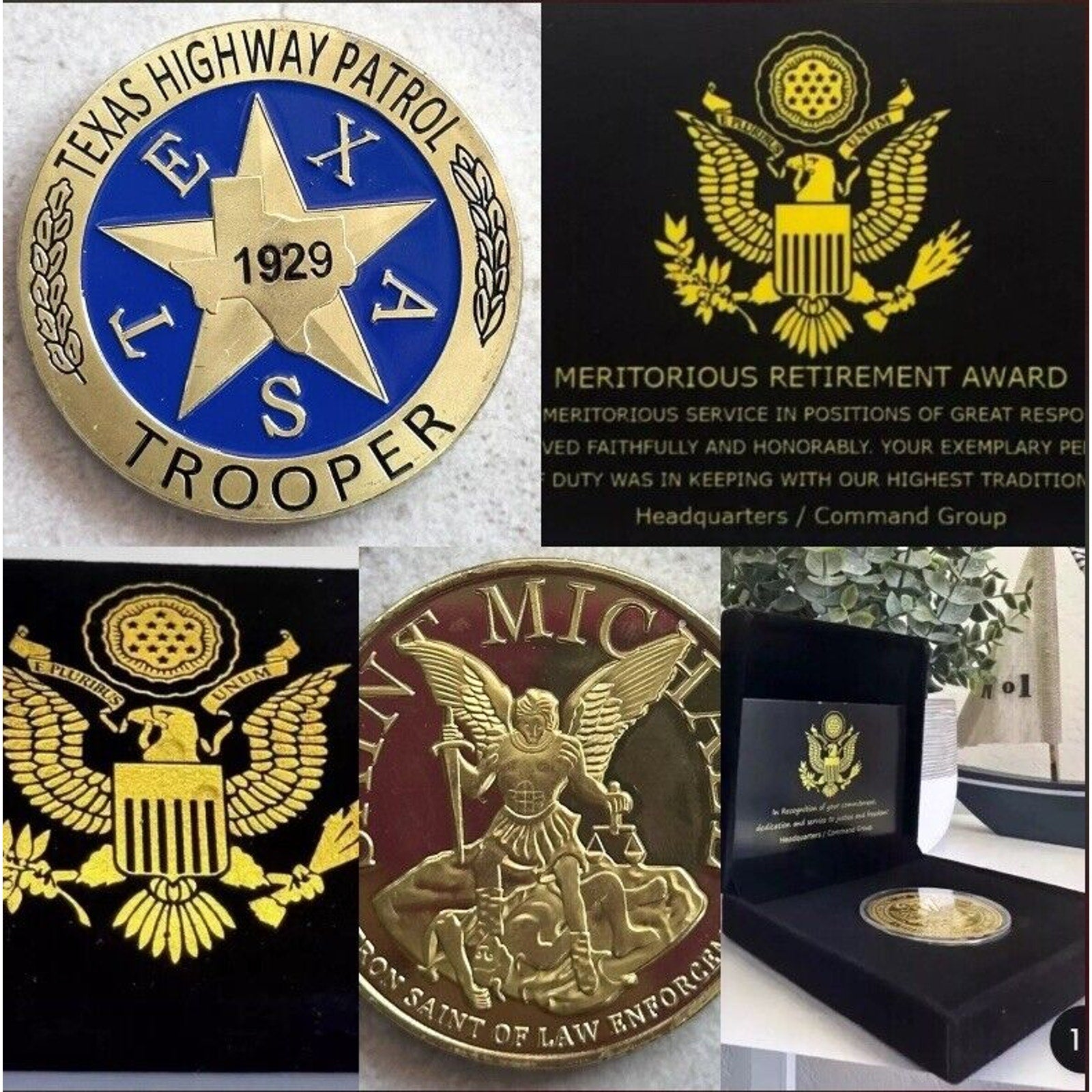 TEXAS HIGHWAY PATROL Challenge Coin Retirement Award
