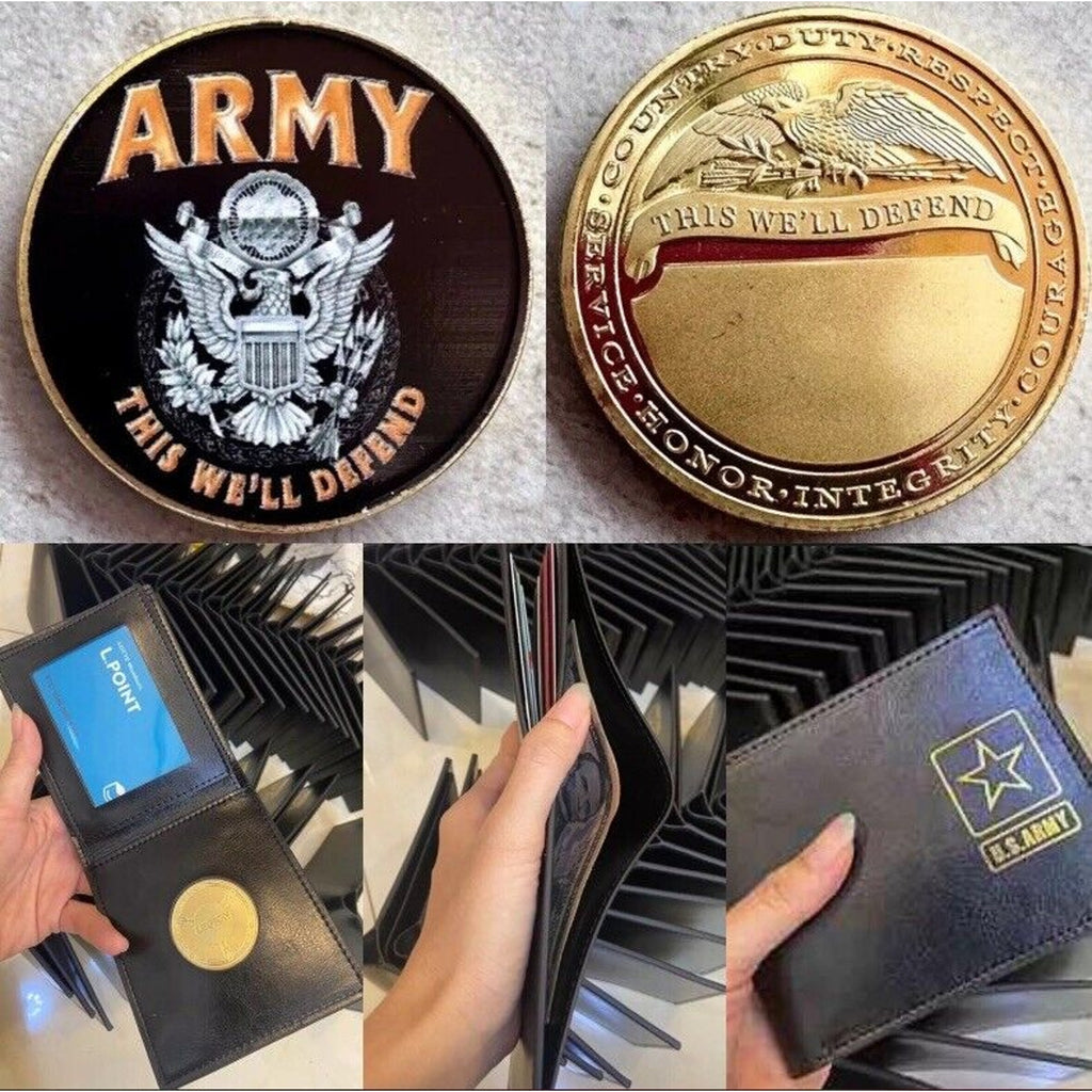 United States Army This We Will Defend With Credential coin holder wallet