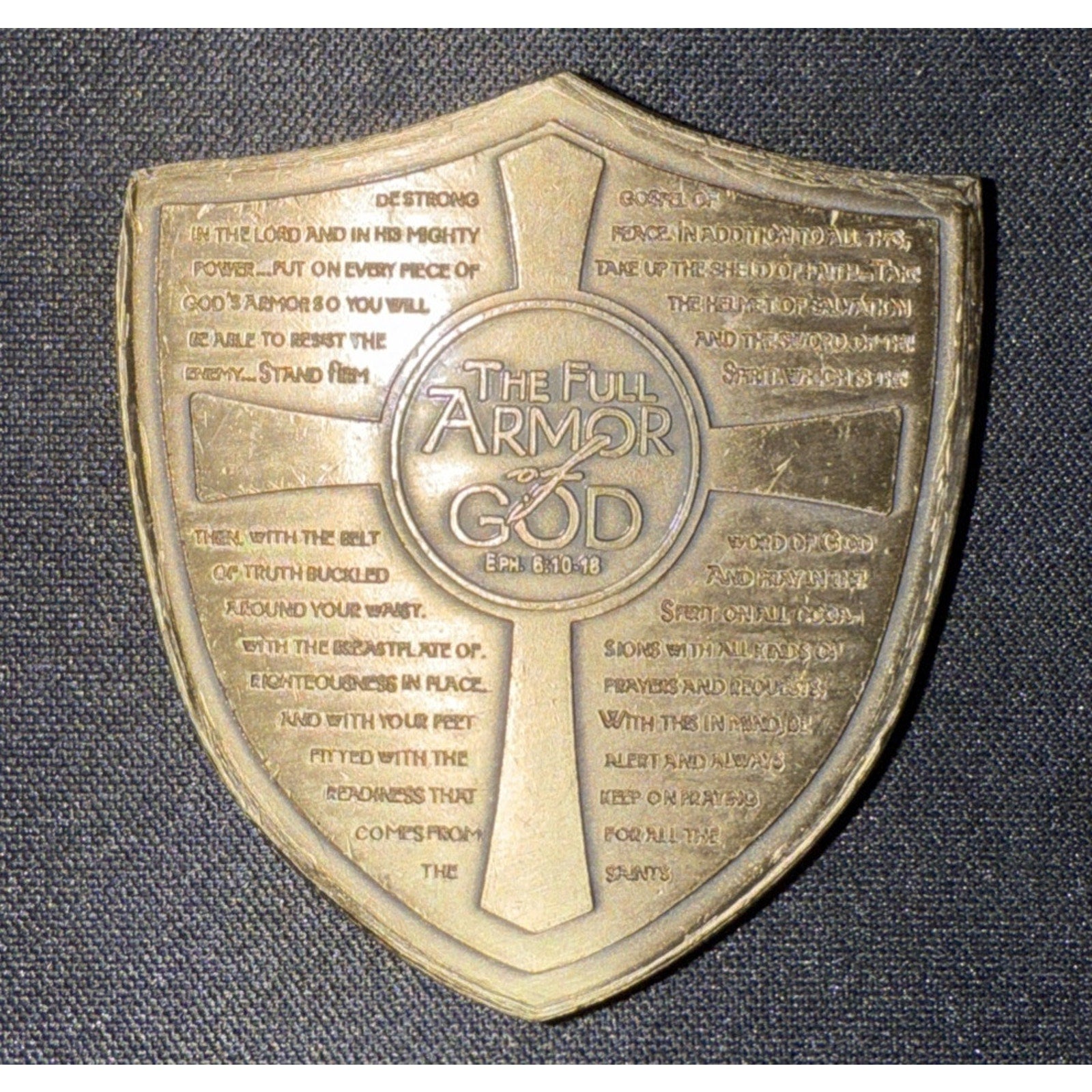 Armor of God Knights Templar Silver US Flag Christian Eph 6:10-18 Challenge Coin