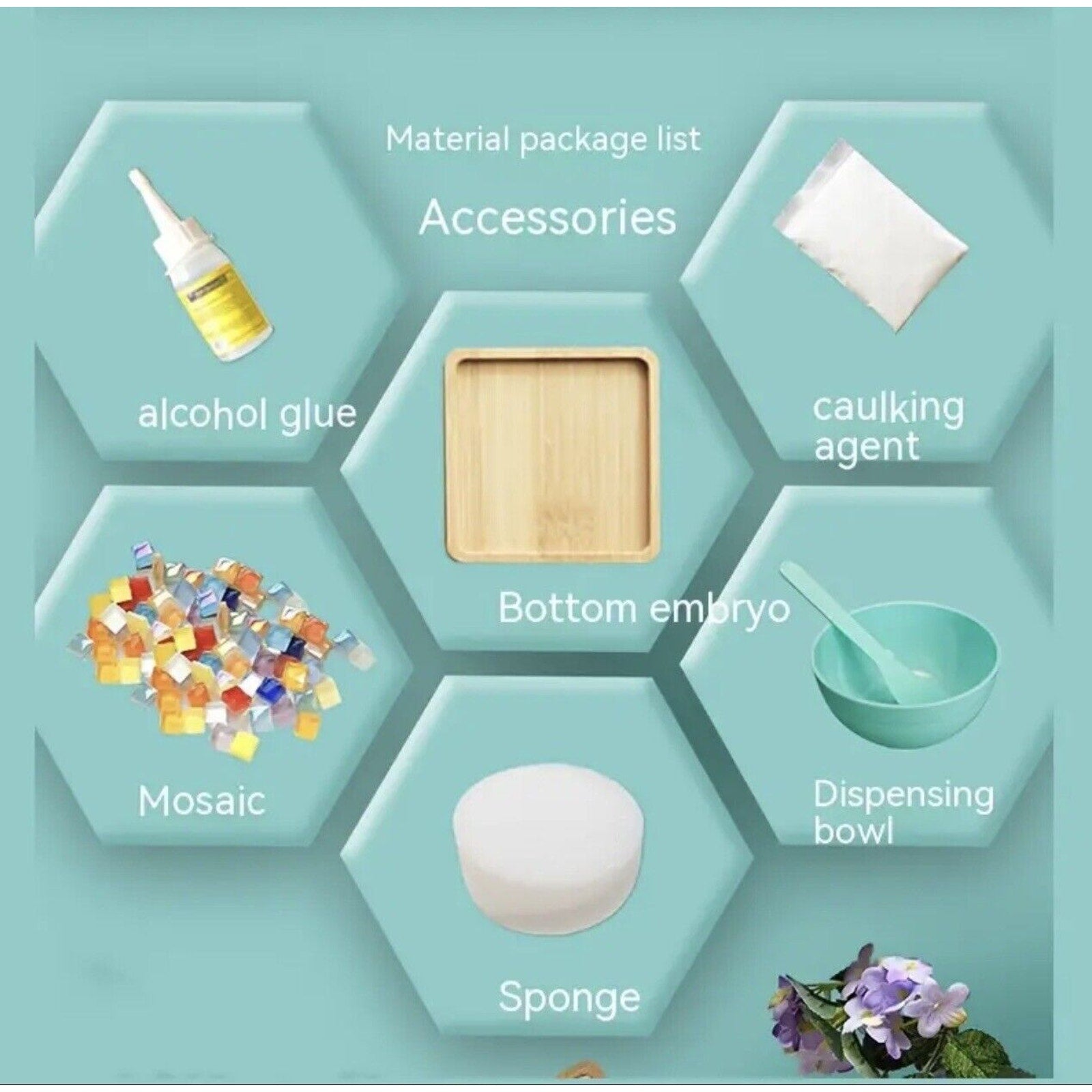 Mosaic Coaster Handmade Material Kit Bamboo Tableware Mat Craft Decor Toy DIY