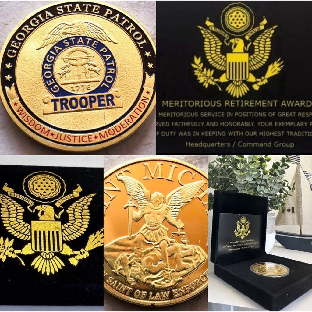 GEORGIA STATE PATROL Challenge Coin With Retirement Award