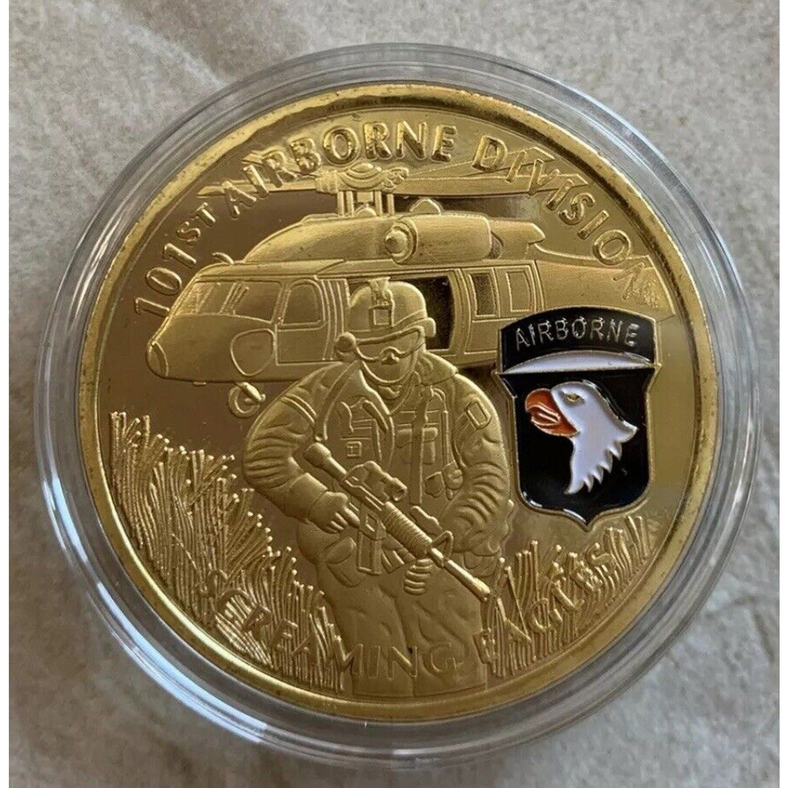 Army Rank Captain O-3 And 101 st Combat Airborne Division Screaming Eagles 101th CHALLENGE
