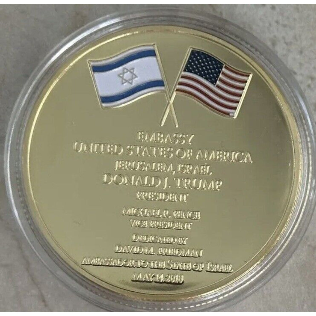 US Israel Jerusalem United States Embassy Trump Challenge Commemorative Coin USA