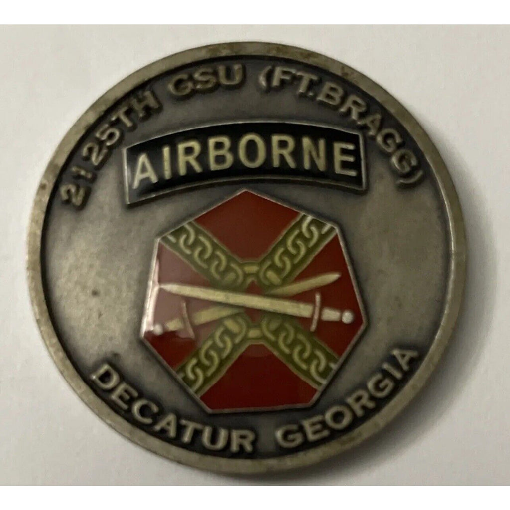2pcs Army Rank Captain O-3 And 2-125th GSU Airborne (Ft. Bragg) CHALLENGE COIN