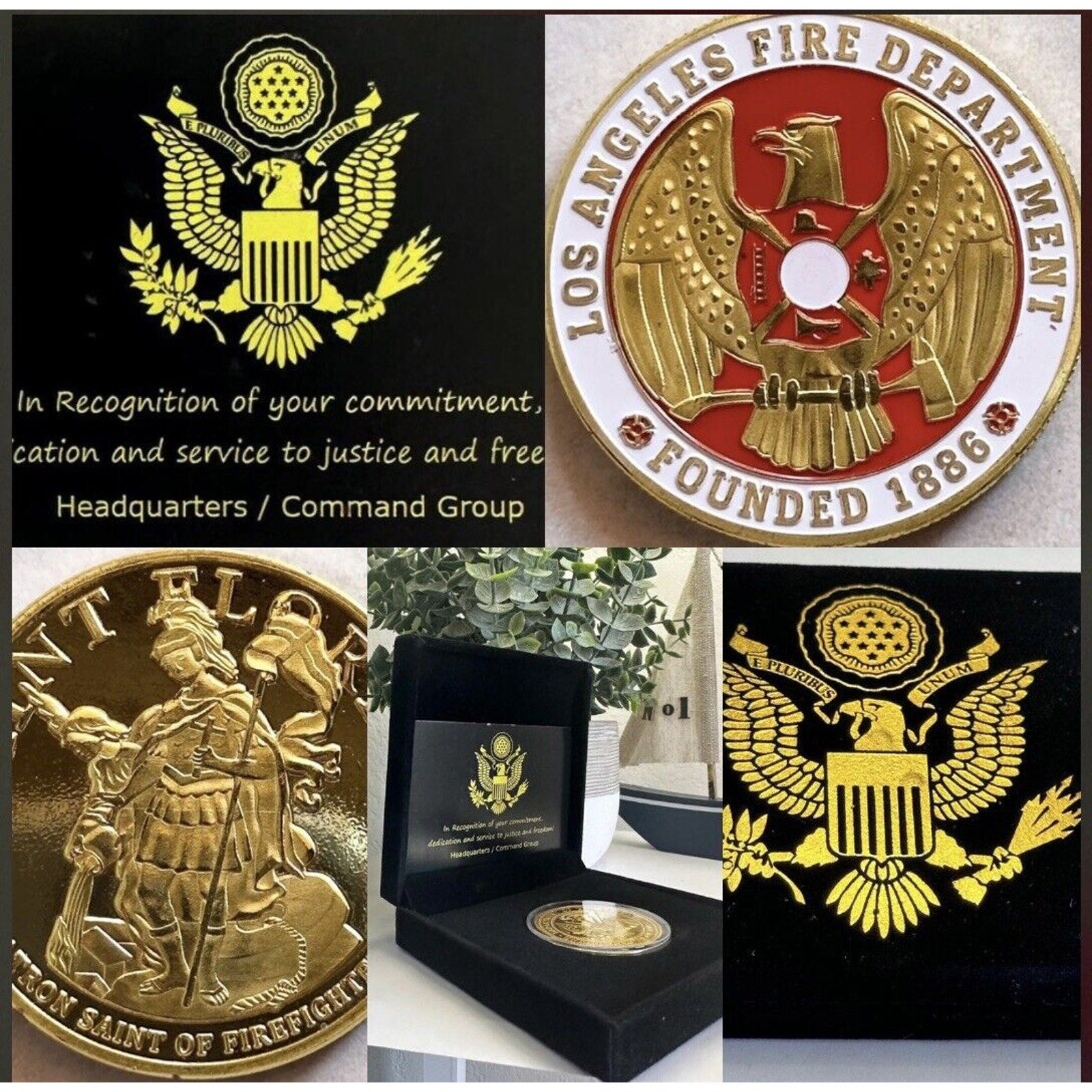 CITY OF LOS ANGELES Fire Dept. Challenge Coin USA