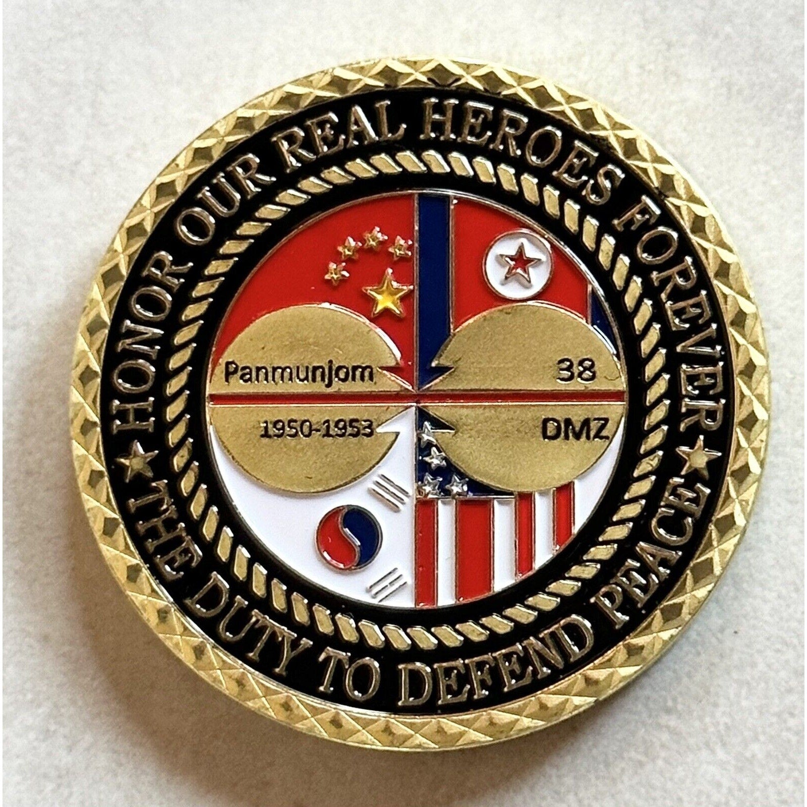 KOREAN WAR VETERAN Challenge Coin With Special Velvet Case.