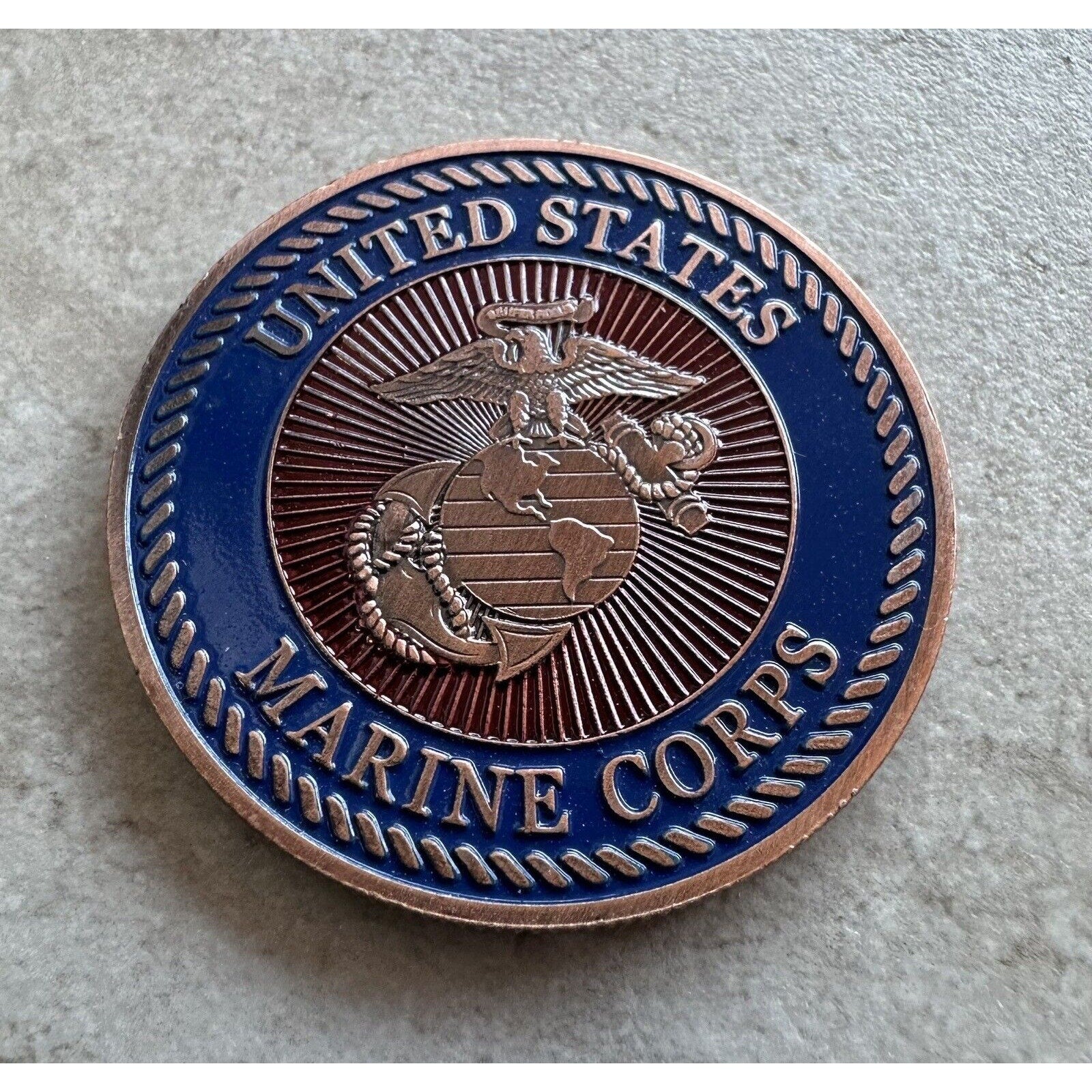 US MARINE CORPS MILITARY POLICE (COPPER) Challenge Coin With Special Velvet Case