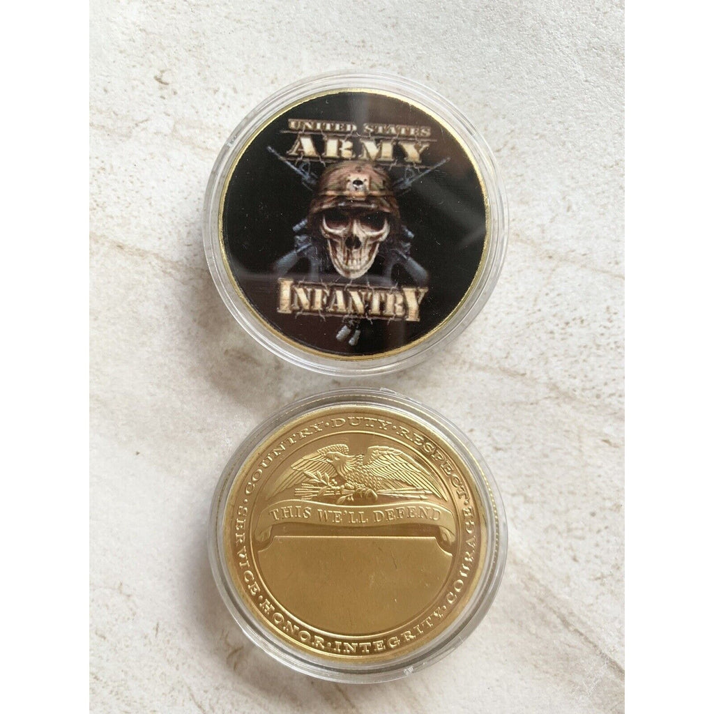 US Army Infantry challenge coin United State with special velvet case