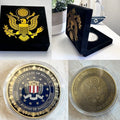 FBI Challenge Coin Federal Bureau Of Investigation United States DOJ-With Box