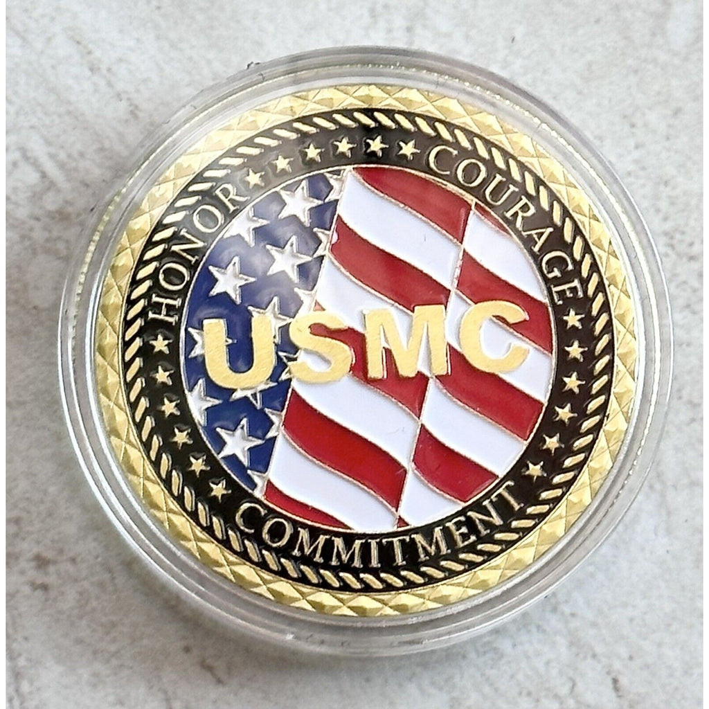 U S MARINE CORPS Vetaran Semper Fidelis Challenge Coin with Special Box