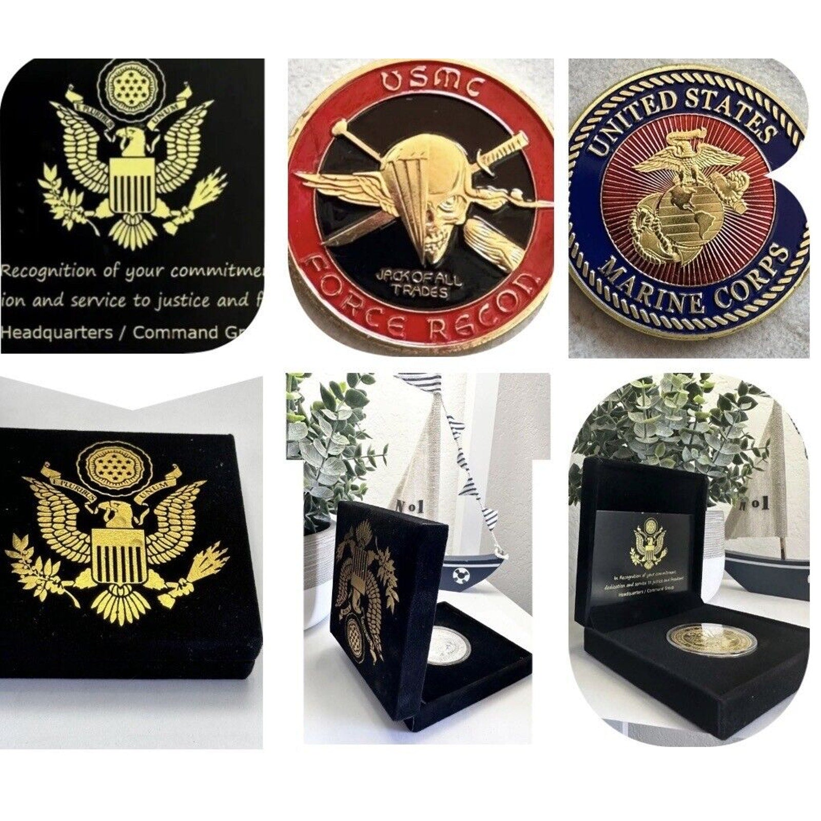 NEW USMC U.S. Marine Corps Force Recon Challenge Coin USMC
