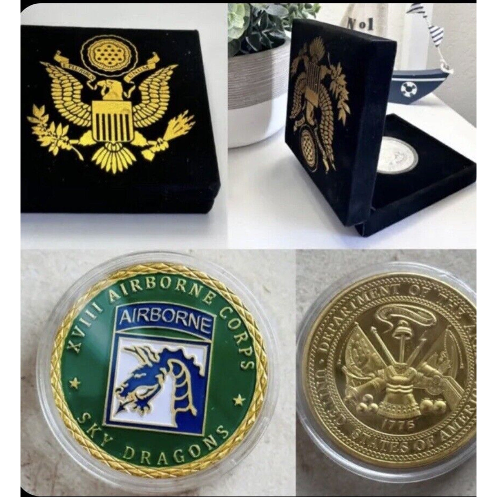 Challenge Coin Army 18th Airborne Corps Fort Bragg North Carolina