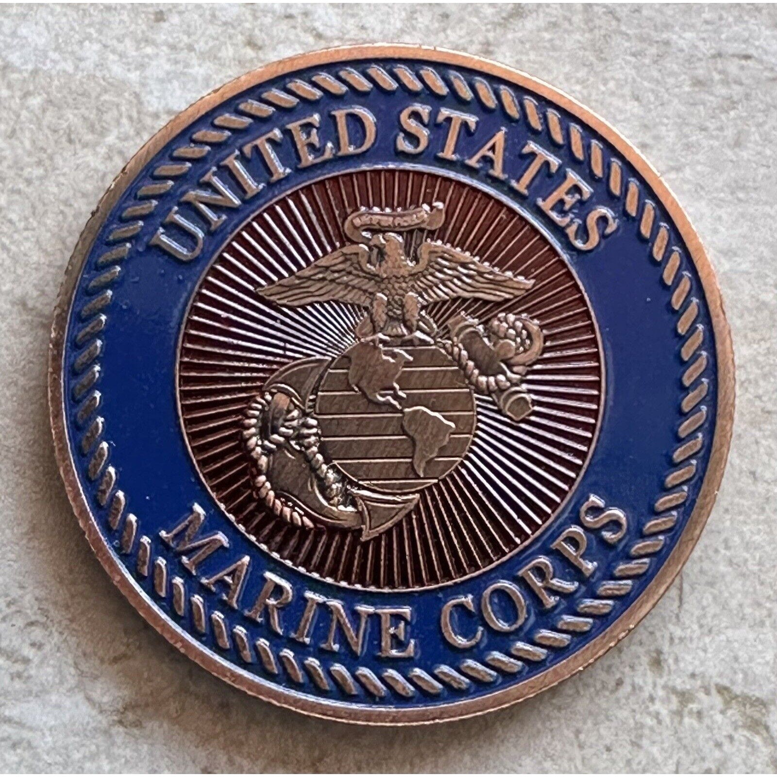 US MARINE CORPS MILITARY POLICE (COPPER) Challenge Coin with velvet case