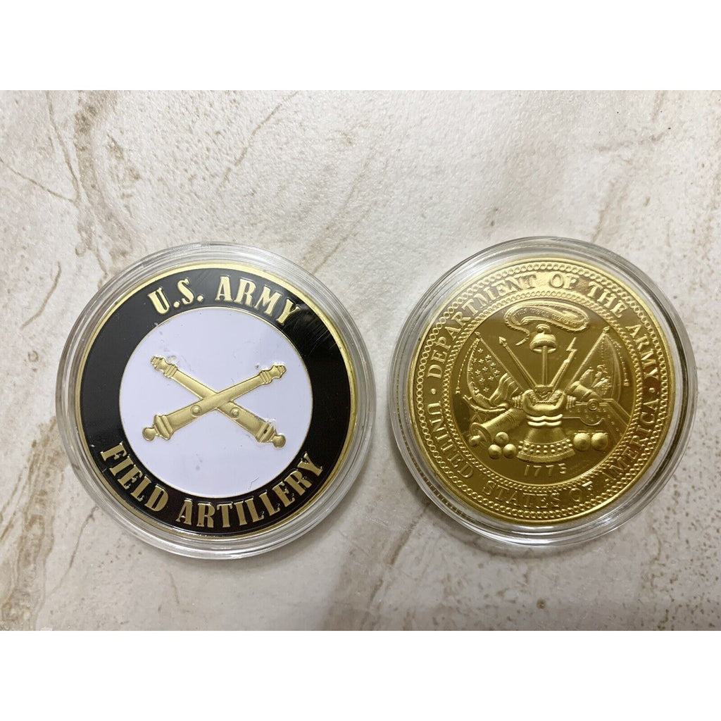 U S ARMY Field Artillery Branch Challenge Coin With Special Velvet Case