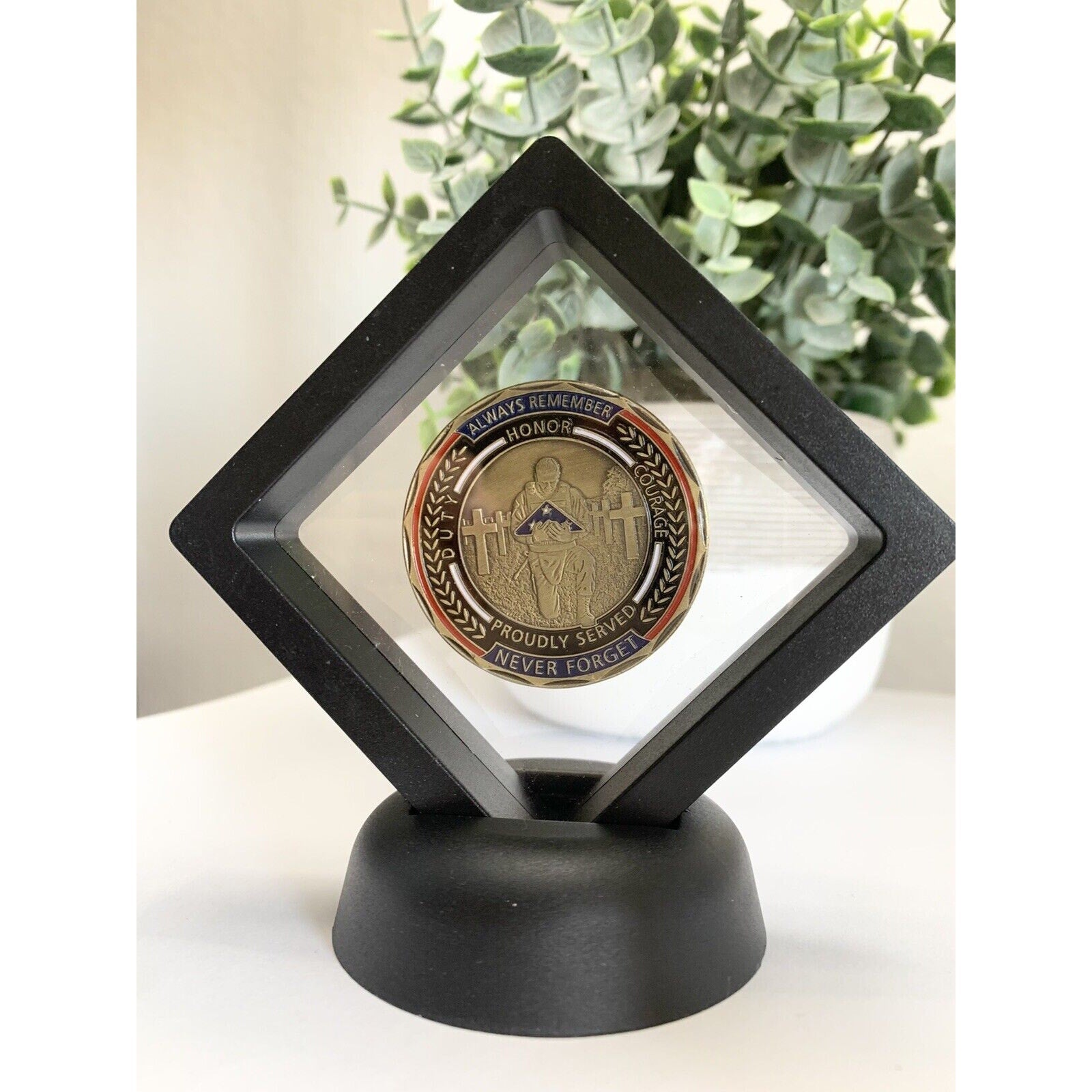 Military Veteran Challenge Coin United States We Stand for The Flag We Kneel ...