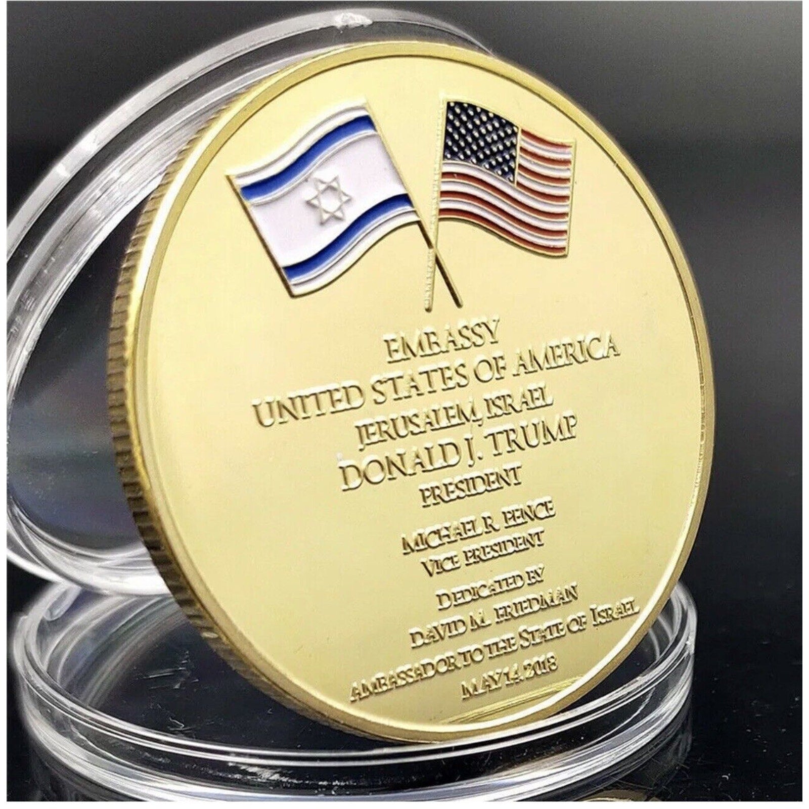 US Israel Jerusalem United States Embassy Trump Challenge Commemorative Coin