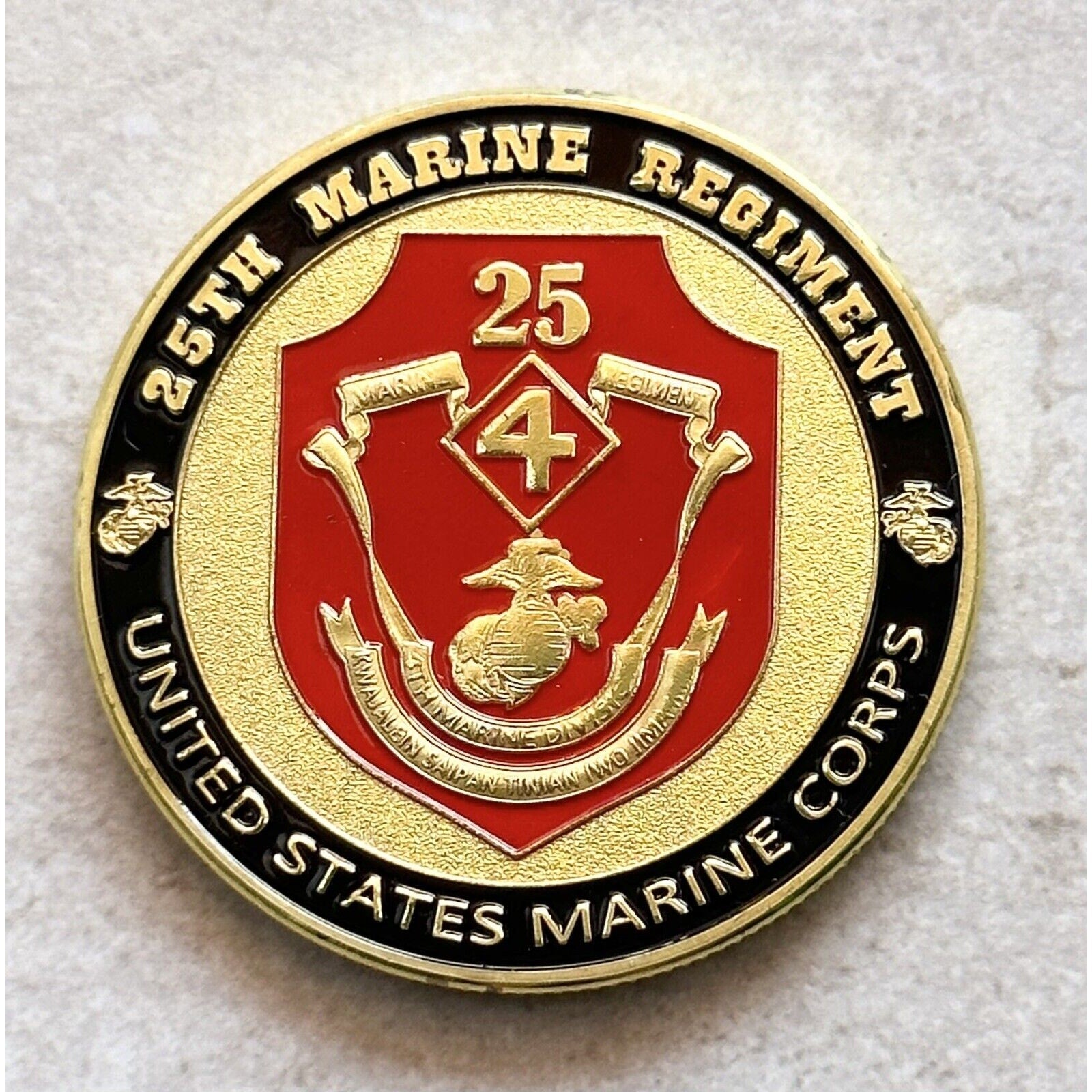 US MARINE CORPS - 25th MARINE REGIMENT Challenge Coin