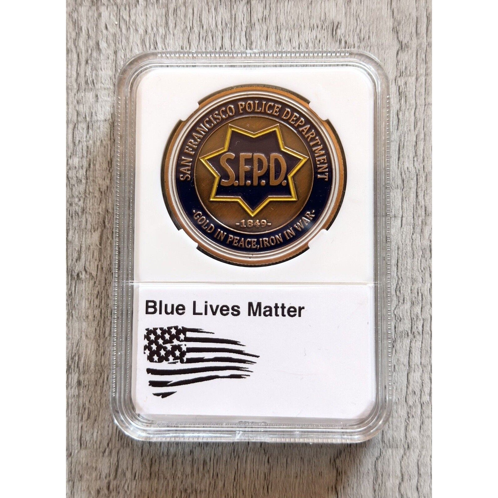 San Francisco SFPD POLICE DEPARTMENT Bronzed FINISH Challenge Coin with case