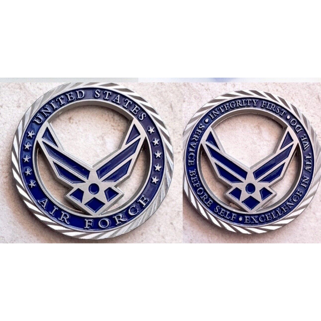 USAF Service Before Self Challenge Coin -Core Values-Excellence In All-Integrity