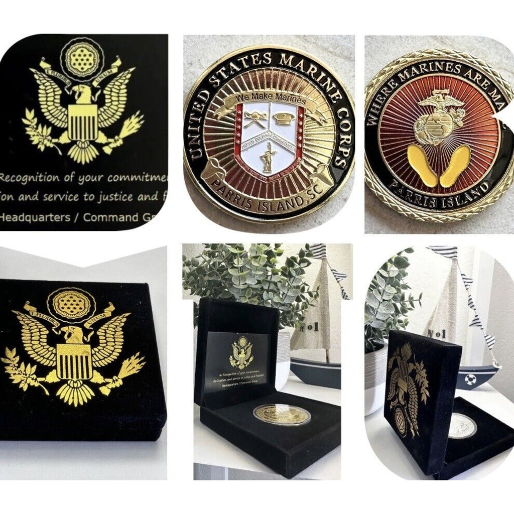PARRIS ISLAND - USMC RECRUIT DEPOT Challenge Coin USMC New