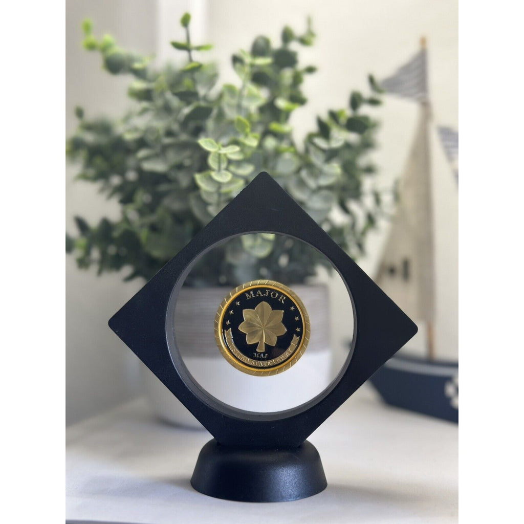 Challenge Coin Army Rank Major Coin With 3D Display Case