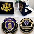 Custom Engraved - 1782-1932 Purple Heart Challenge Coin With Special Velvet Case
