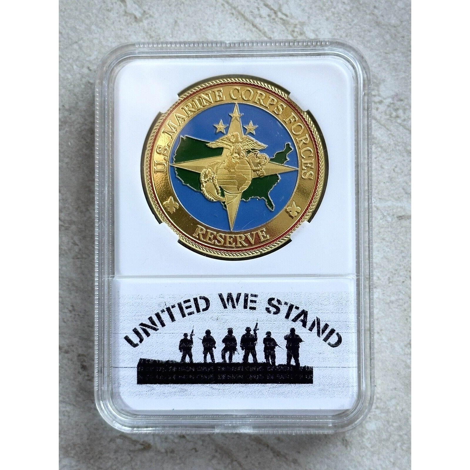 US MARINE CORPS RESERVE Challenge Coin With Case. Great Gift! Fast Shipping!