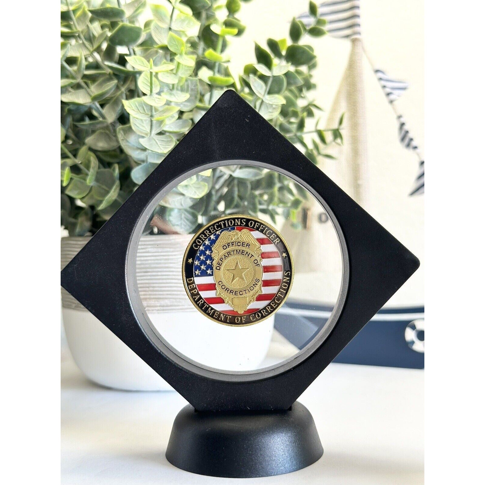 Department of Corrections Officer Challenge Coin With 3D Display Case