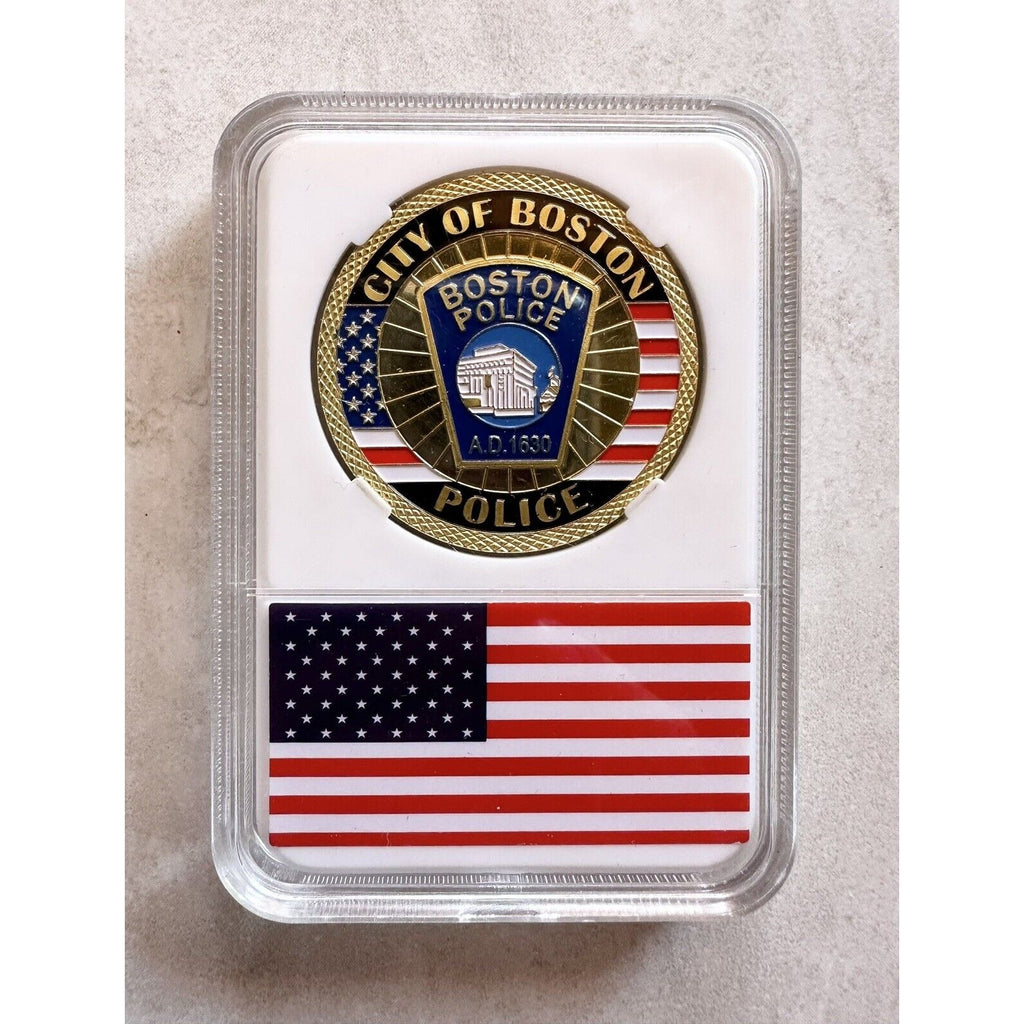 CITY OF BOSTON POLICE DEPT Challenge Coin With Case