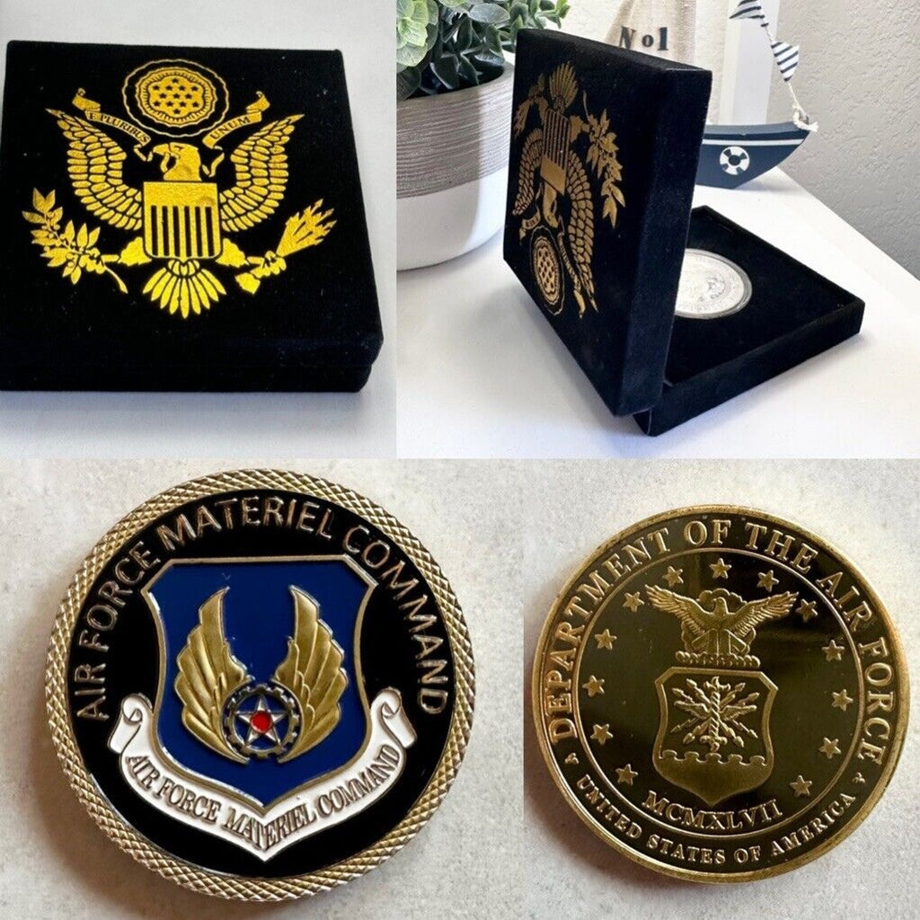 AIR FORCE MATERIAL COMMAND Challenge Coin With Special Velvet Case
