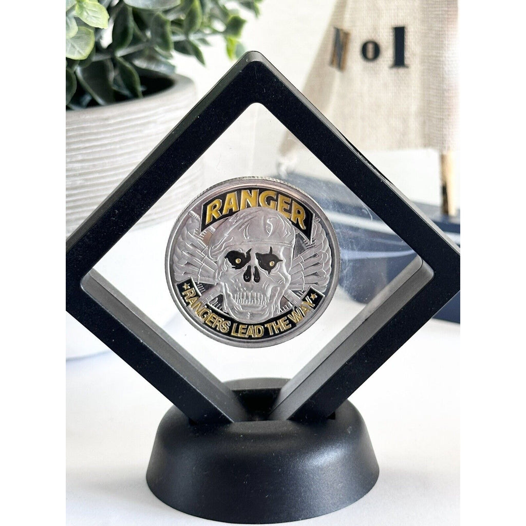 US ARMY RANGER Lead The Way Challenge Coin With 3D Display Case
