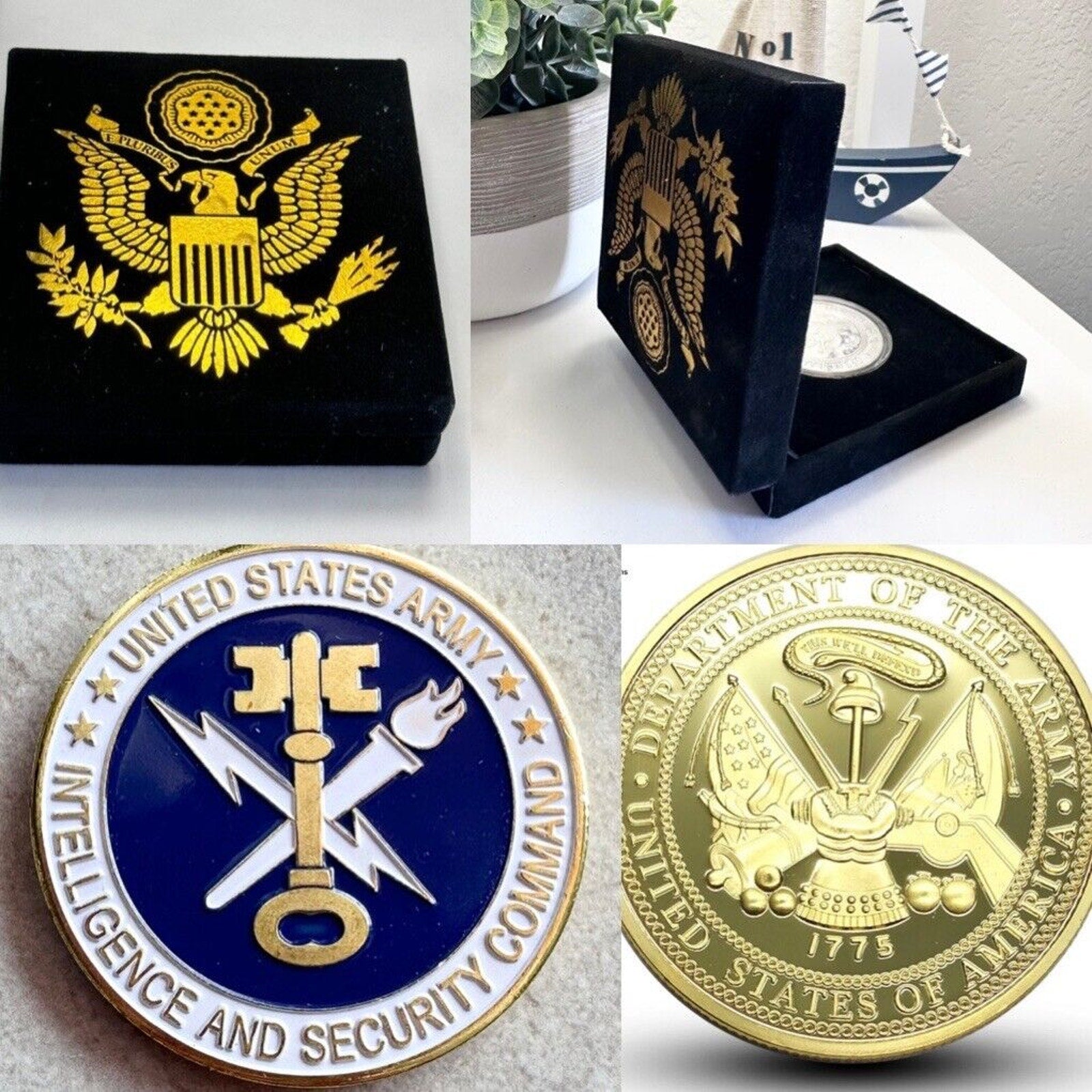 US ARMY INTELLIGENCE AND SECURITY COMMAND Challenge Coin With velvet Case