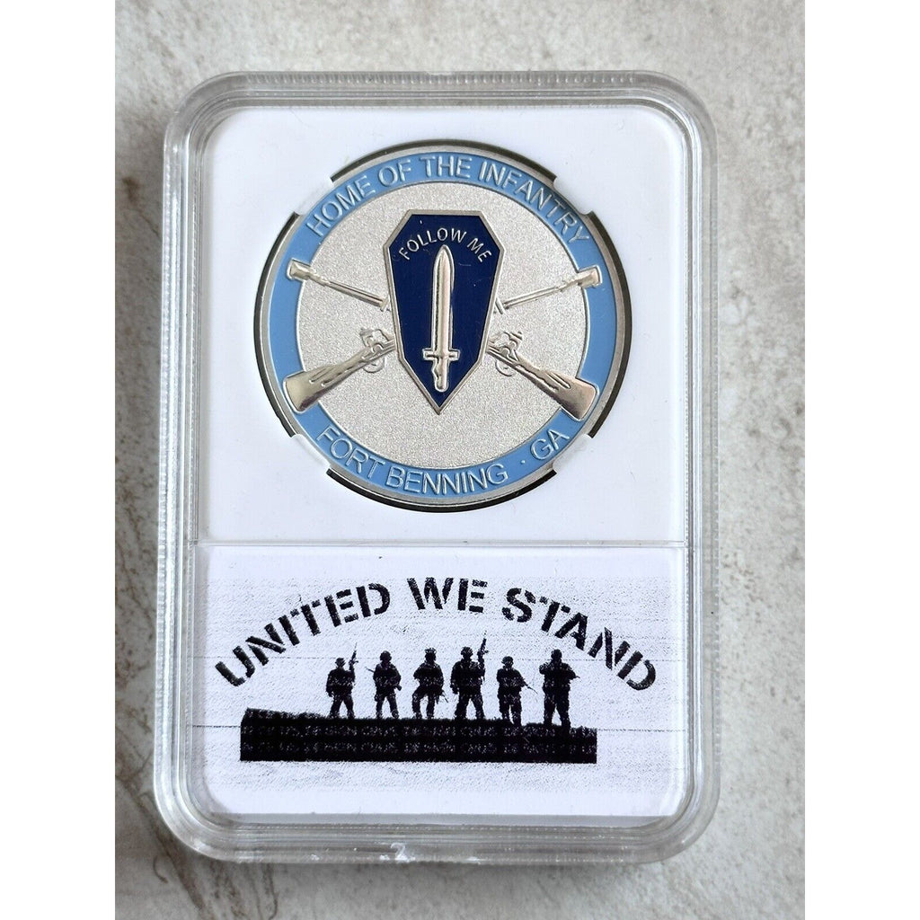 Challenge Coin ARMY Home Of The Infantry Fort Benning GA With Beautiful Case US
